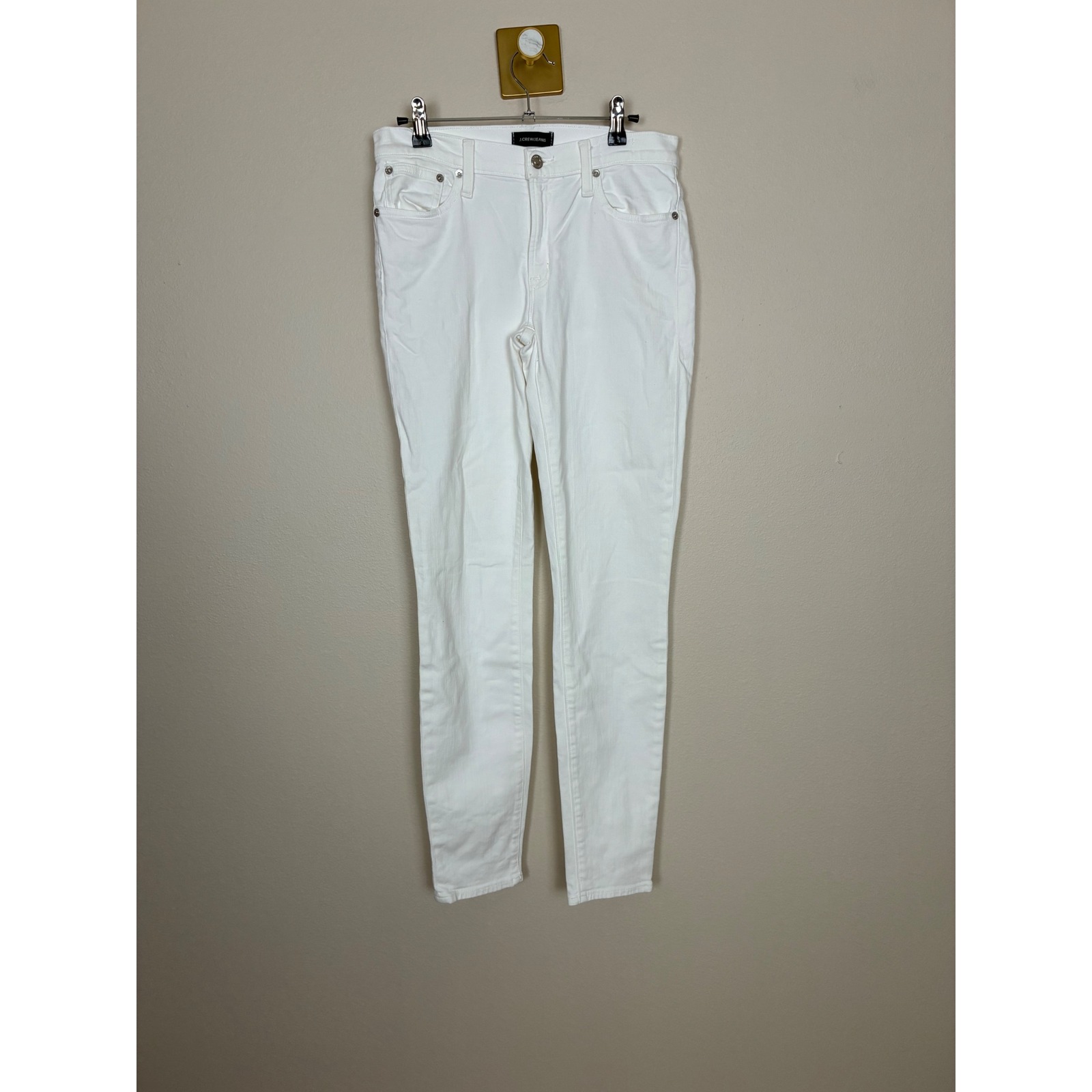 J.Crew White 8 In. Toothpick Skinny Jeans Size 27t Stretch Denim Jcmx-1710 (K34)